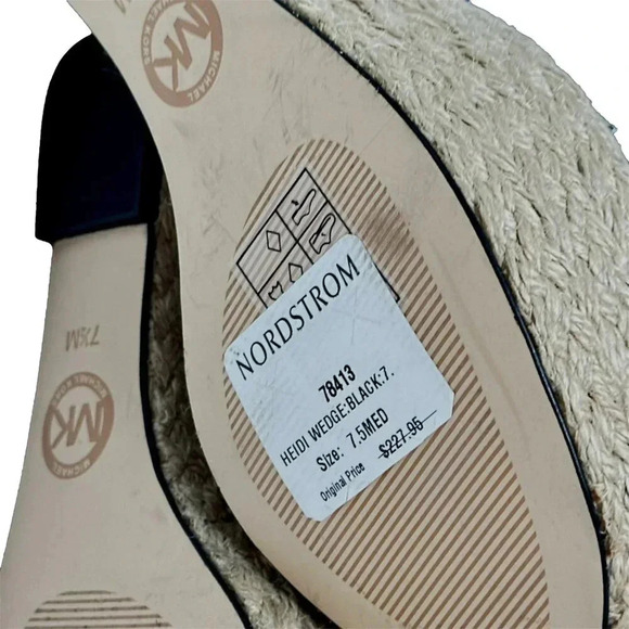 Michael Kors Heidi Womans Shoes Size 7.5 M Wedge Black Gold Juet  Platform - Picture 5 of 10